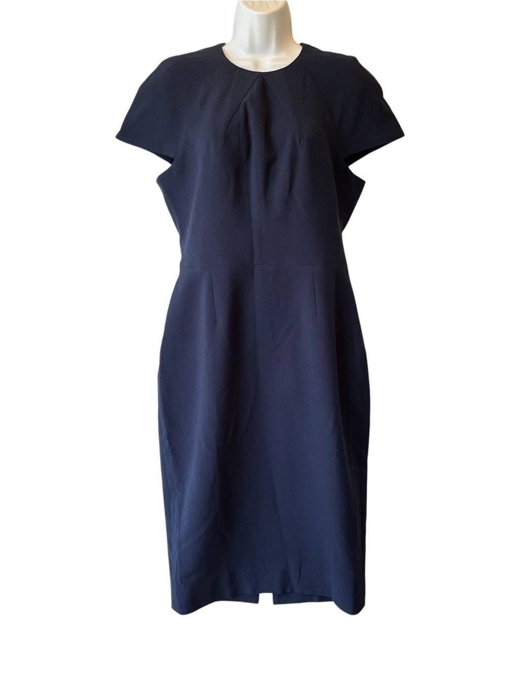 Dress the Population Midi sheath dress L Navy blue Short cap sleeves Pencil